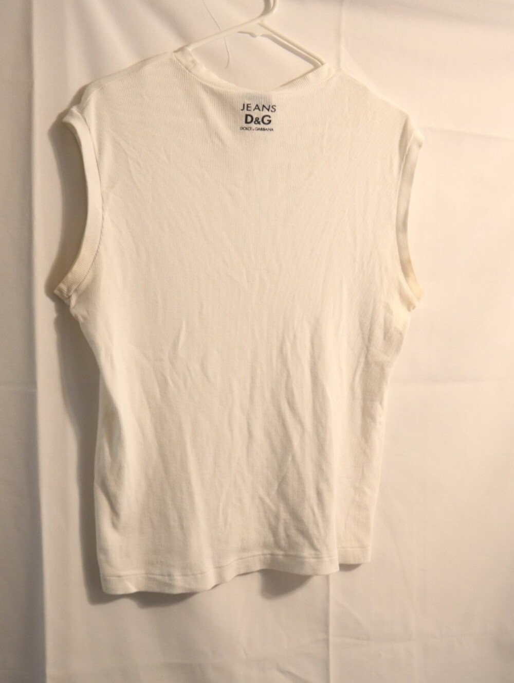 Dolce Gabbana D&G White Sleeveless Ribbed Top Size XXL - Picture 6 of 10